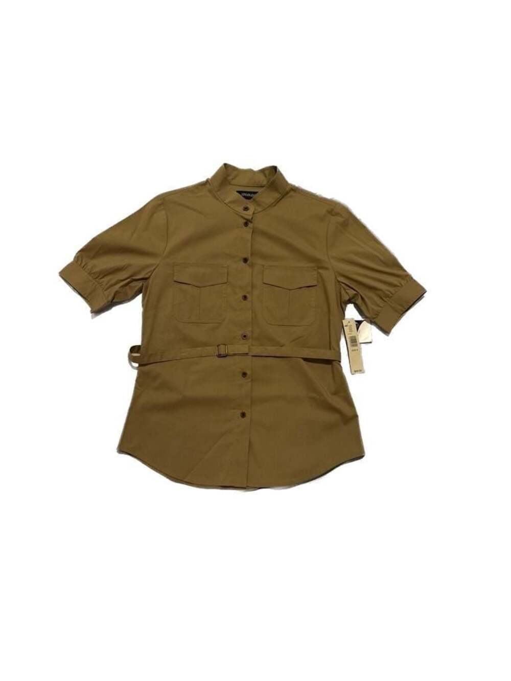 Ideology New With Tags Khaki Short Sleeve Belted Safari Military Top . Size 8